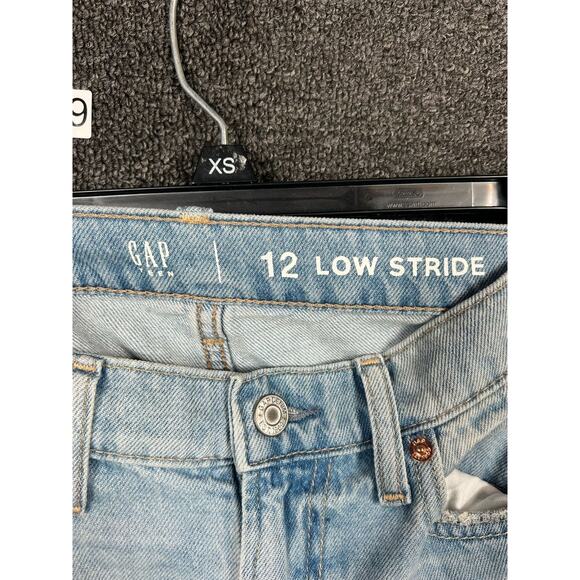 GAP Teen Low Stride Denim Jeans Girls Blue Light Wash 100% Cotton Sz 12 NEW - Picture 3 of 14